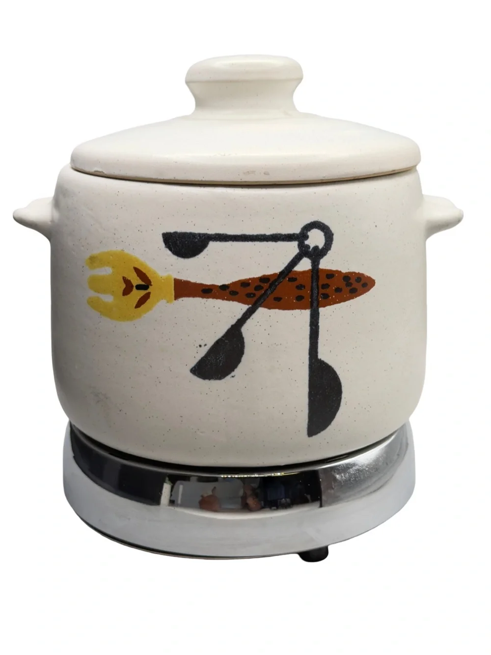 Vintage 2qt West Bend Stoneware Crock Pot & Heat-Rite Base
